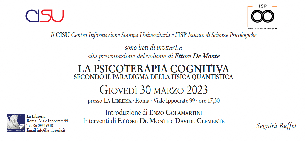 Presentazione Psicoterapia cognitiva secondo il paradigma della fisica quantistica